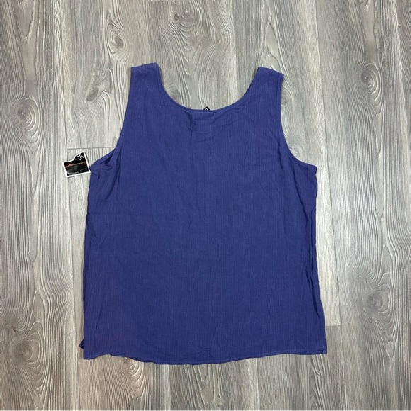 Southern Lady Purple Textured Tank Top with Floral Detail SZ 14 NWT - Picture 4 of 6